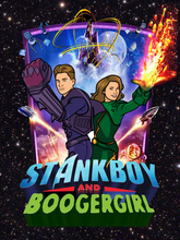 Load image into Gallery viewer, A custom anime portrait based on  "Adventures of Shark boy and Lava Girl".