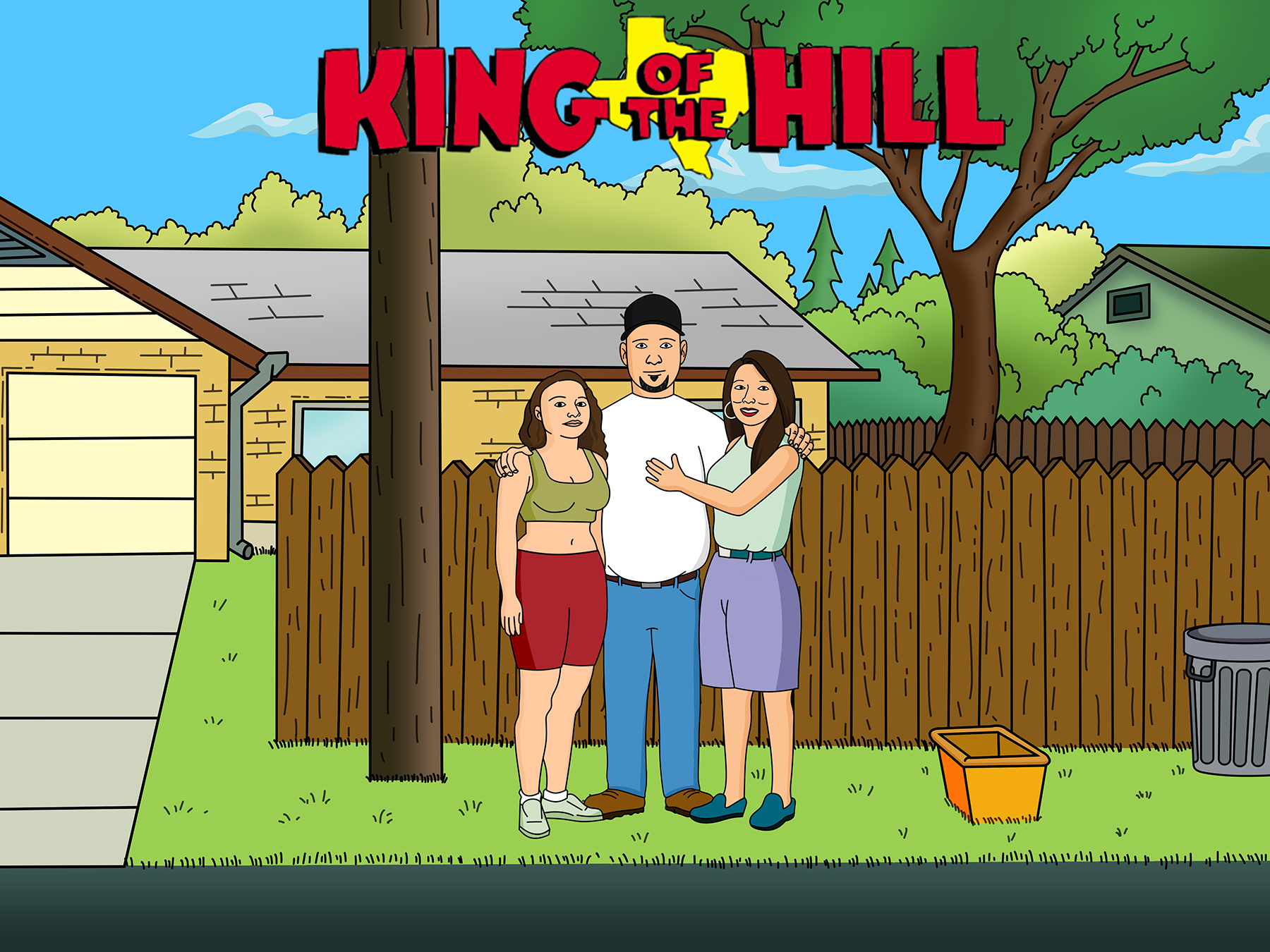 King of the Hill Custom Portrait – Happy Tooned